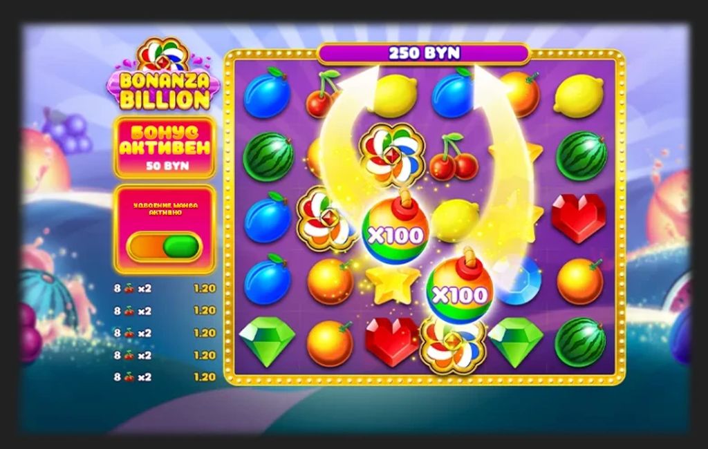 Пример выпадения множителей bonanza billion