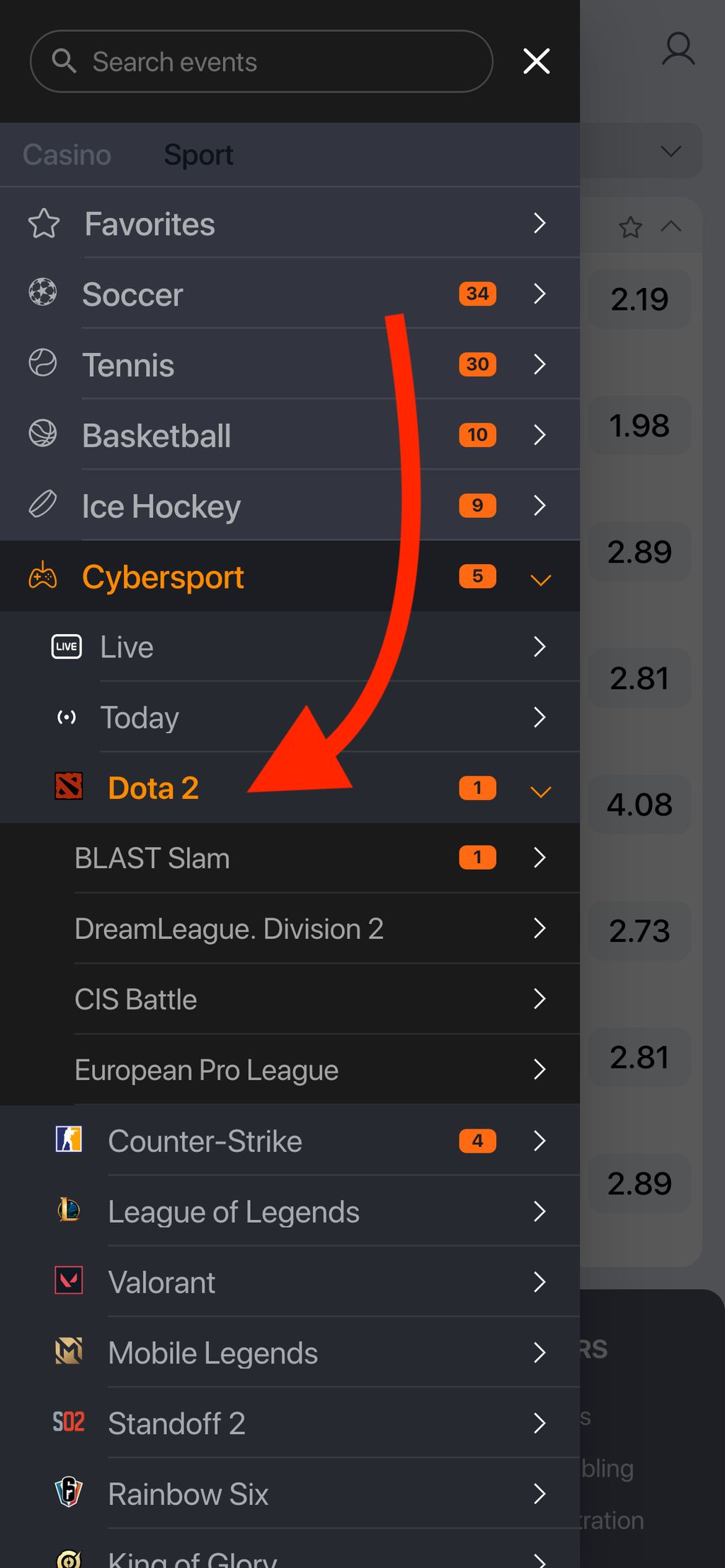 Где найти ставки на Доту в Winline