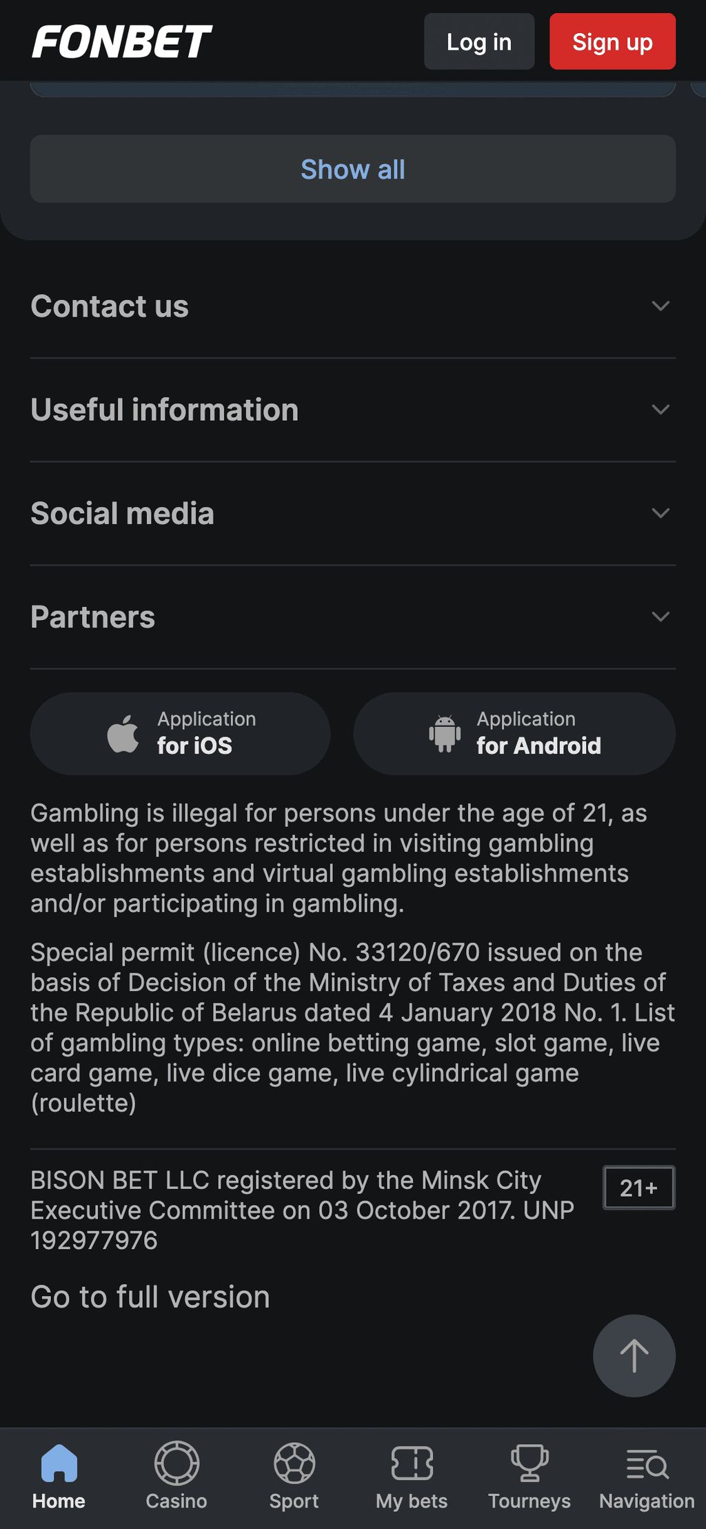 Ссылка на приложение Фонбет для iOS на официальном сайте букмекера